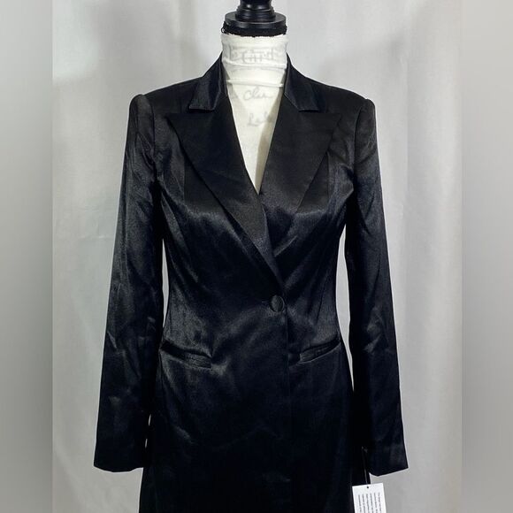 Aidan Mattox Satin Tuxedo Mini Dress size 2 - Picture 5 of 11